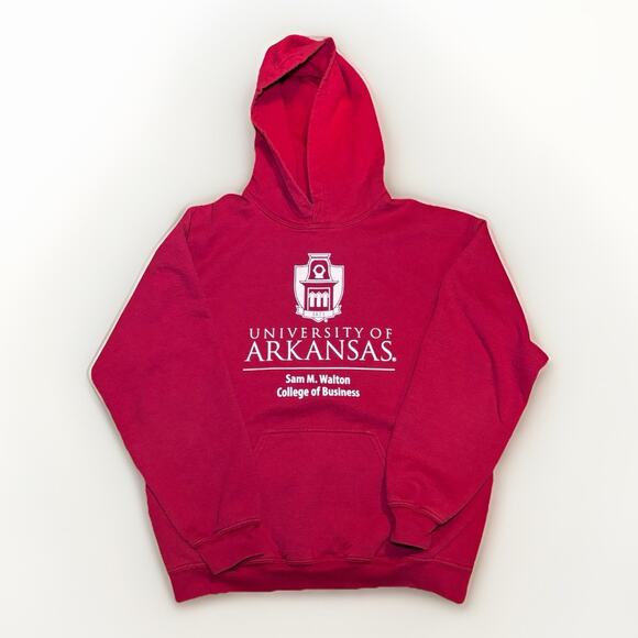 University of Arkansas Hoodie MV Sport Red Medium Sam M Walton College Business - Picture 1 of 5